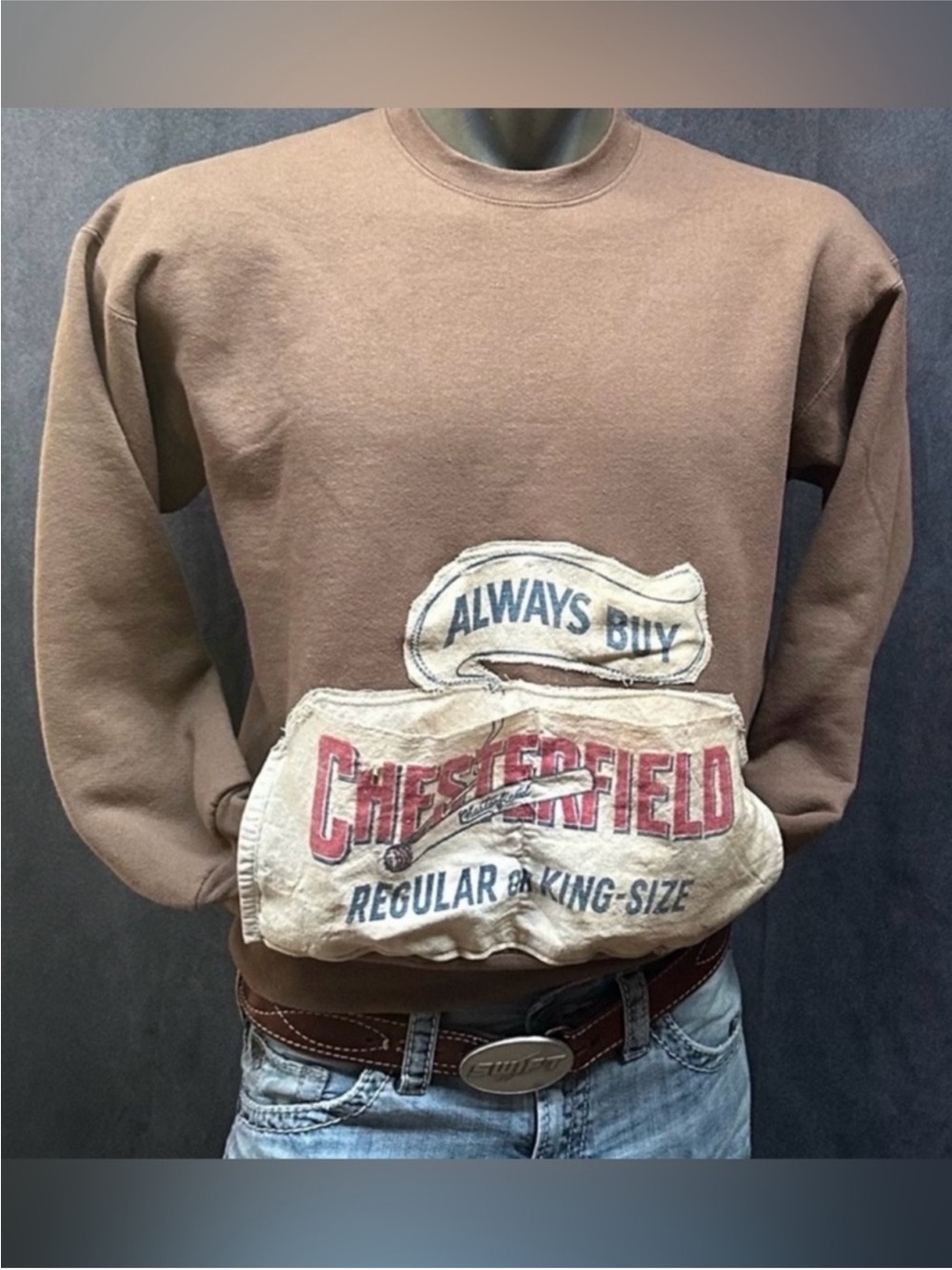 Vintage chesterfield cigarettes sweatshirt workwear Sz large men’s - Picture 2 of 6